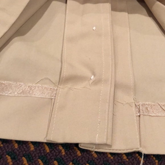 Vintage 1970’s Button Front‎ pleated Mini Skirt Khaki Beige with belt loops - Picture 6 of 16